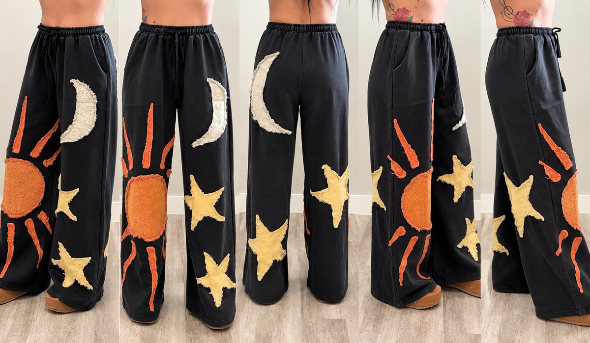 Washed Sun & Star Wide Pants