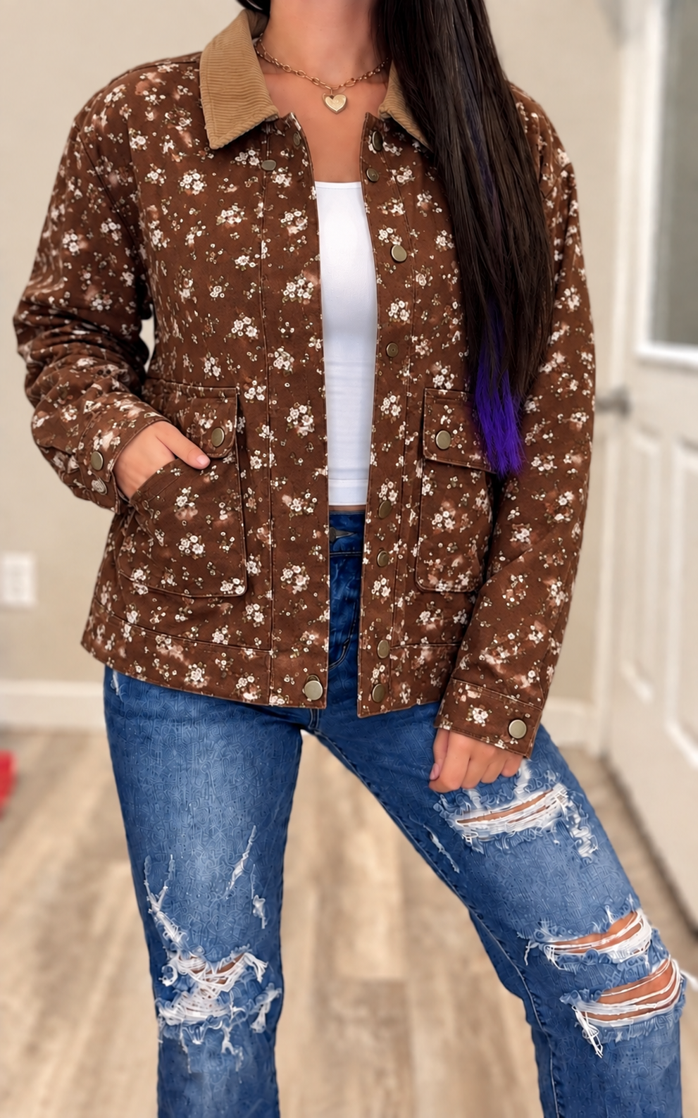 Ditzy Floral Denim Jacket