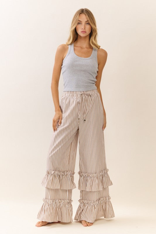 Tiered Ruffle Maxi Pants