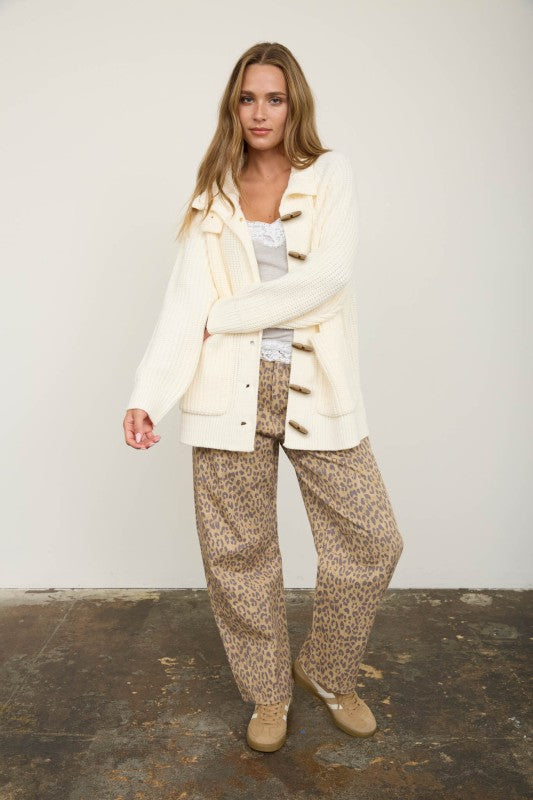 Toggle Longline Knit Cardigan