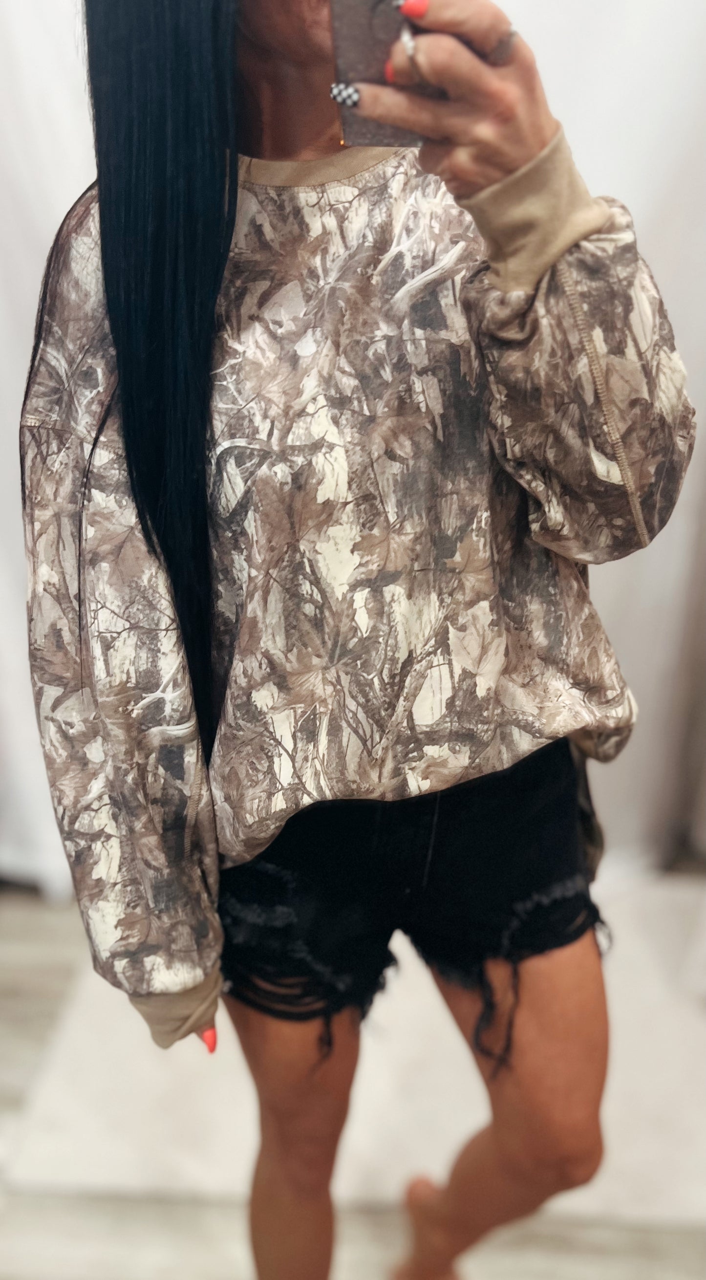 Camo Pullover Top