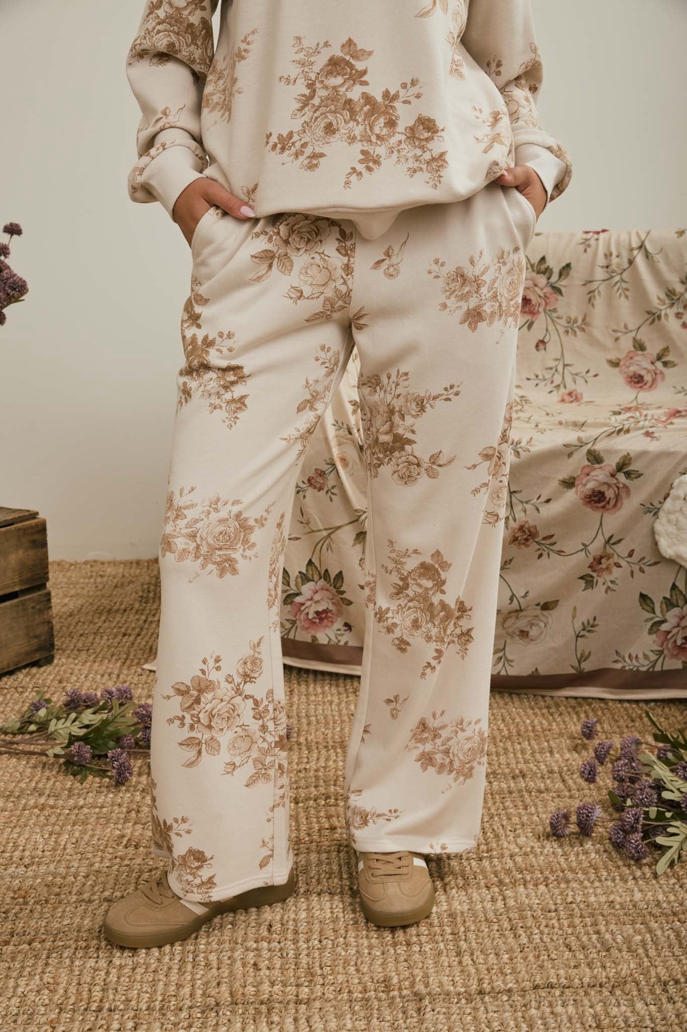 Floral Toile Knit Set