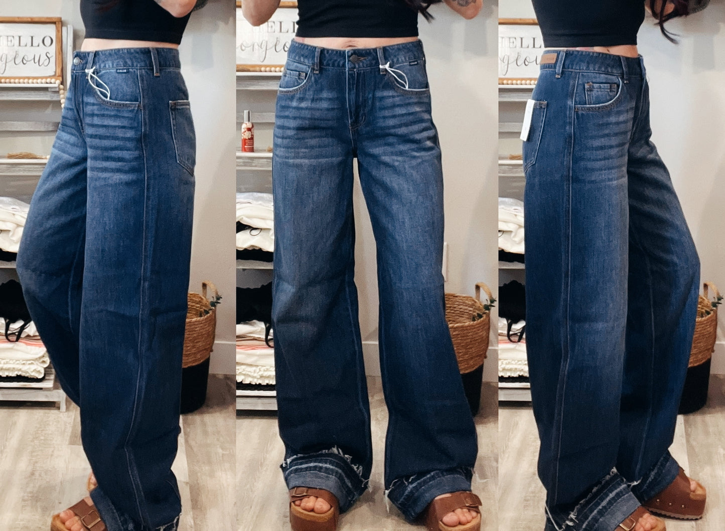 Cello Mid Rise Wide Leg