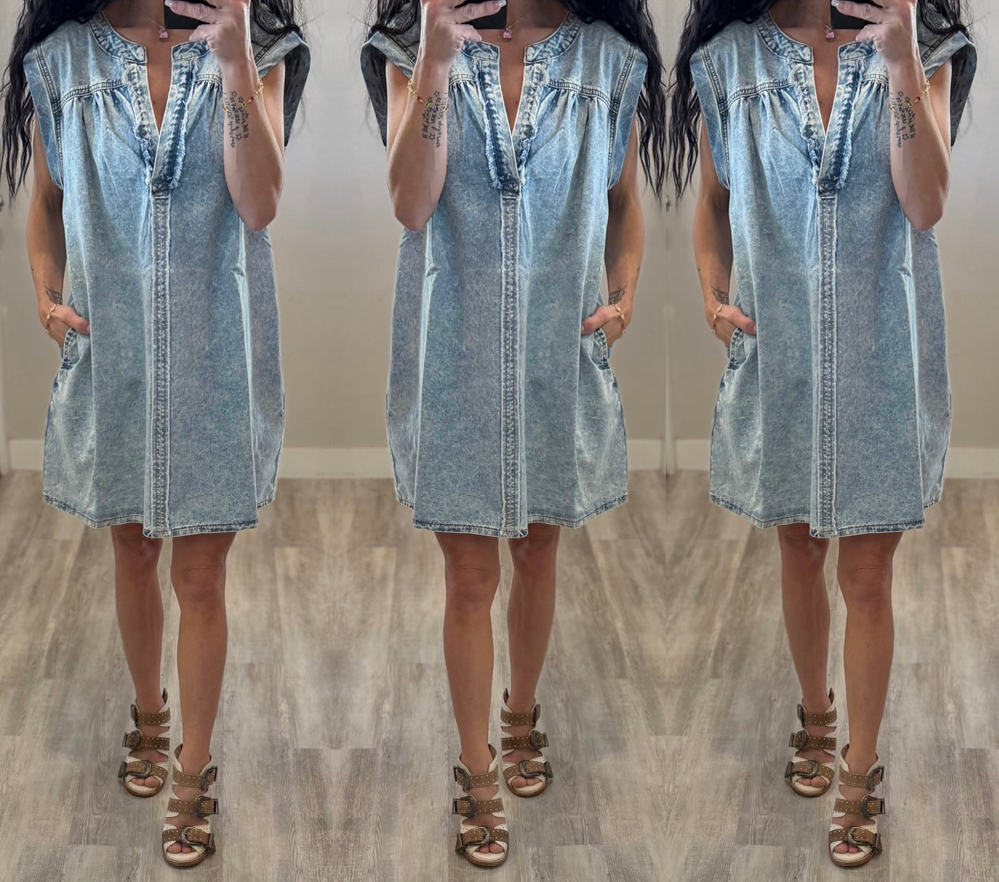 Stone Wash Denim Dress