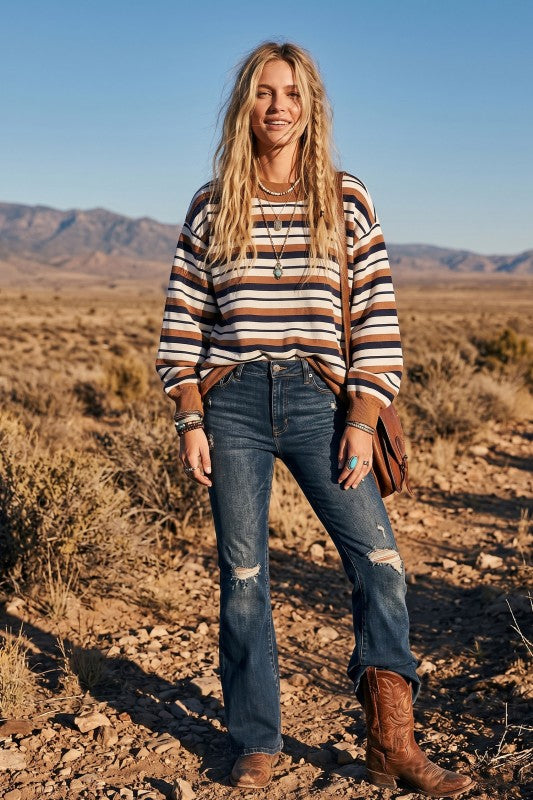Oversized Striped Sweatshirt