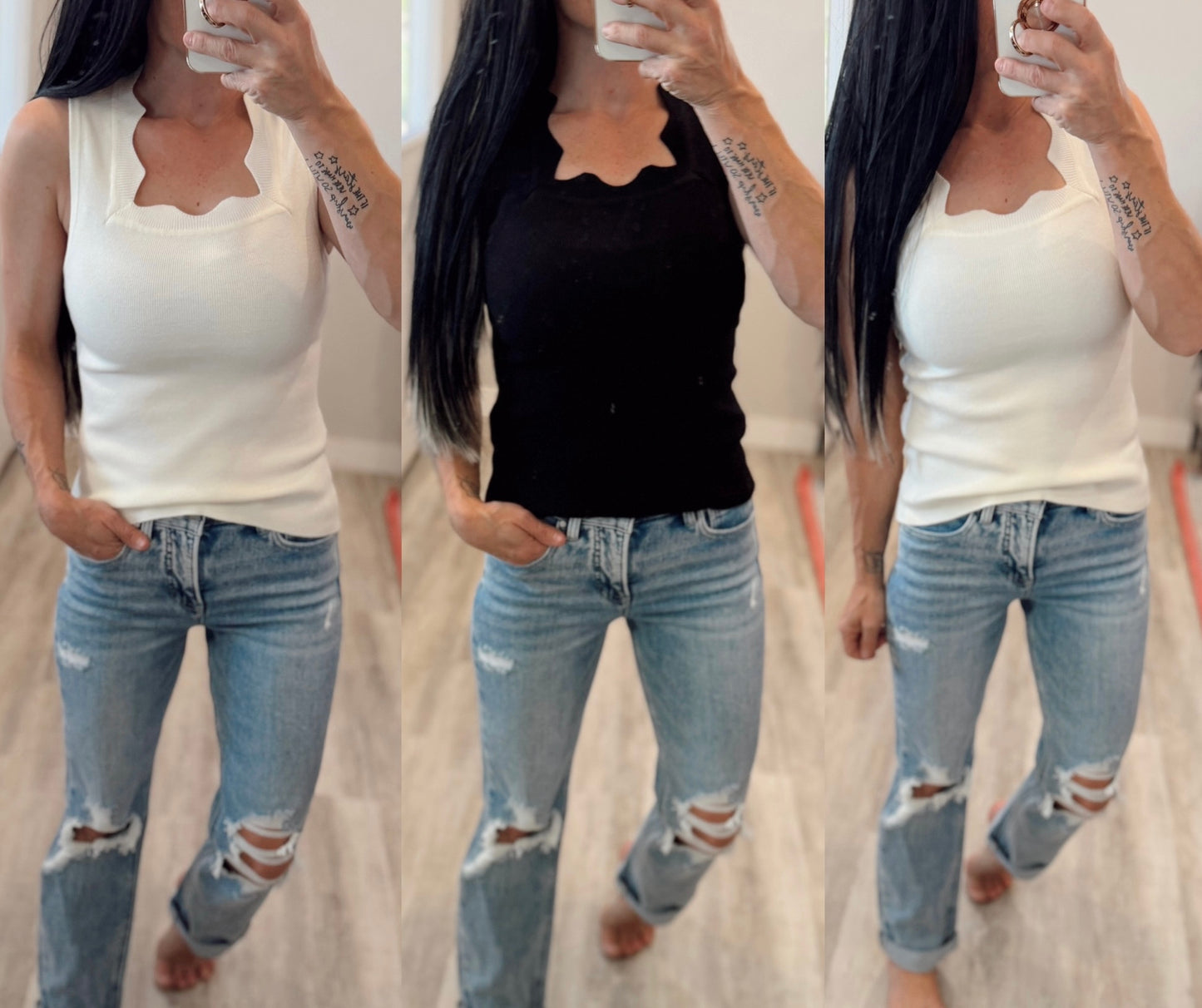 Scallop Neck Tank Tops