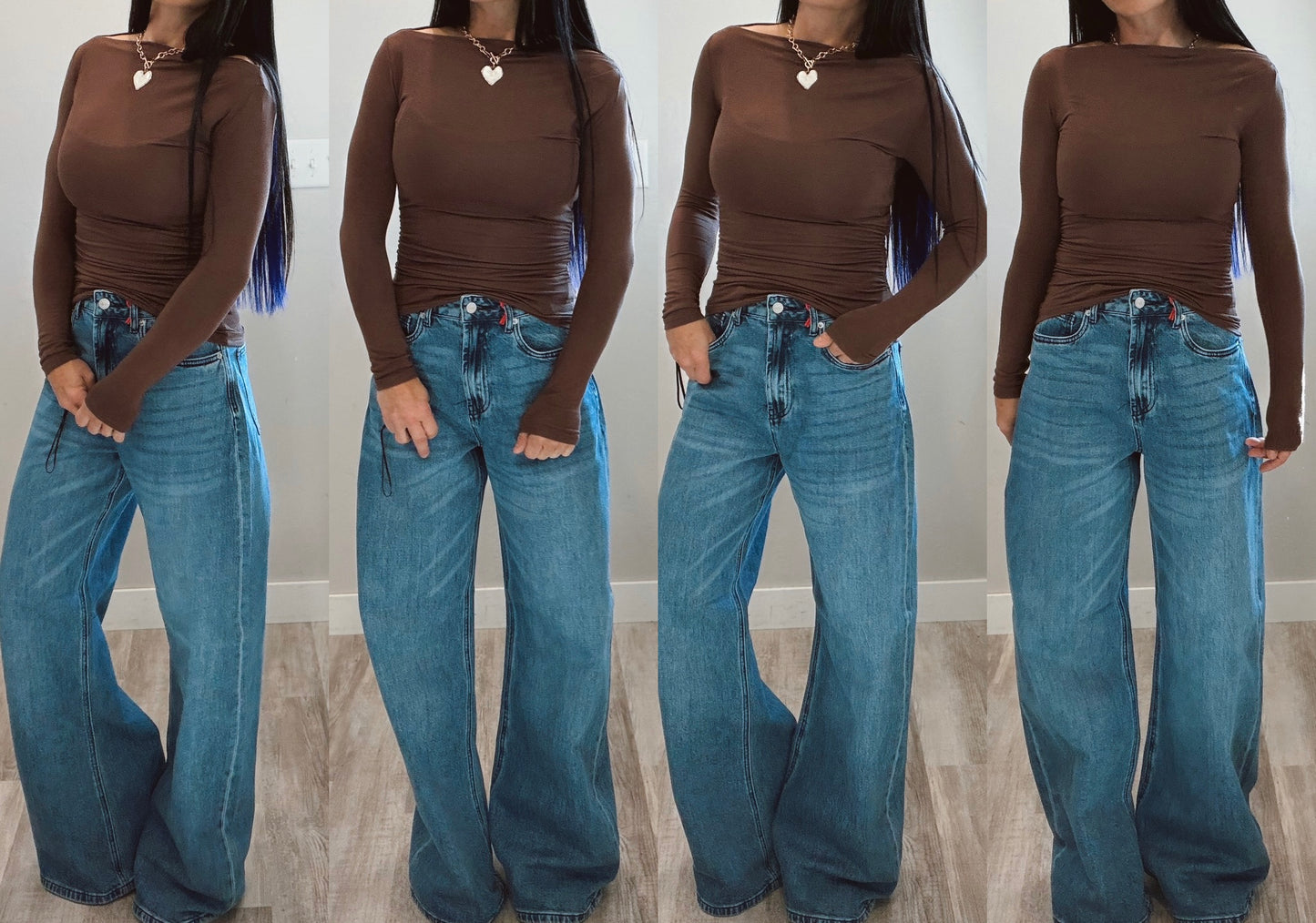 Classic Wide Leg Denim Jeans