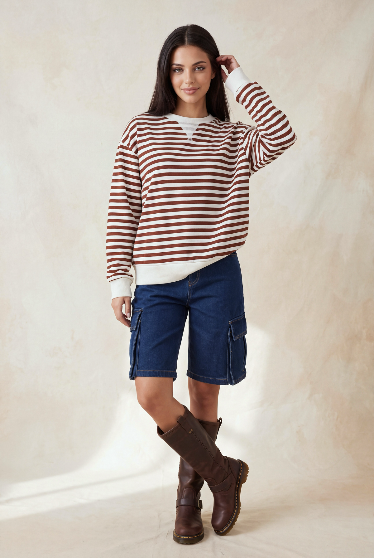 Striped Pullover Sweatshirt