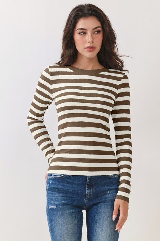 Striped Long Sleeve Tops