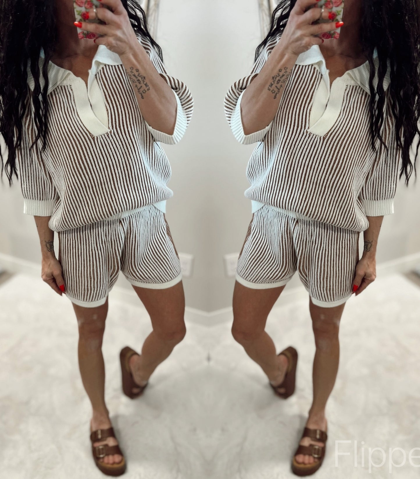 Ribbed Cinnamon Sweater Set