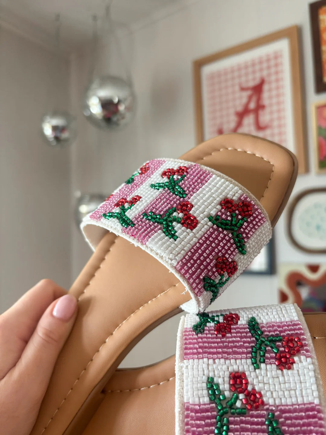 Beaded Cherry Slides