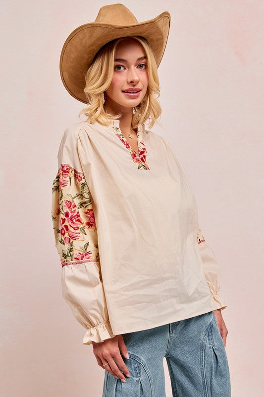 Woven Embroidered Blouse