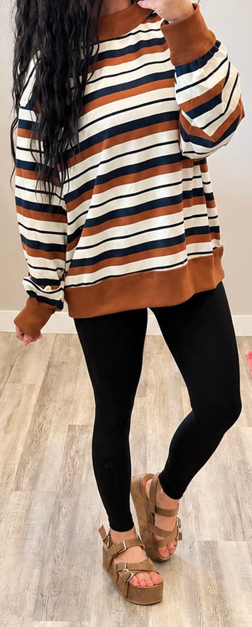 Oversized Striped Sweatshirt