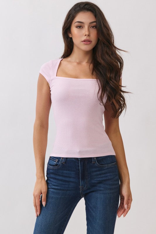 Striped Cap Sleeve Baby Top