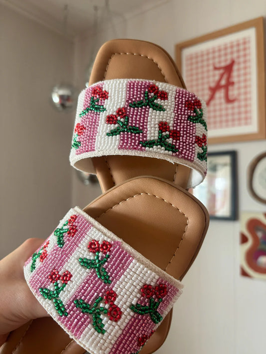 Beaded Cherry Slides