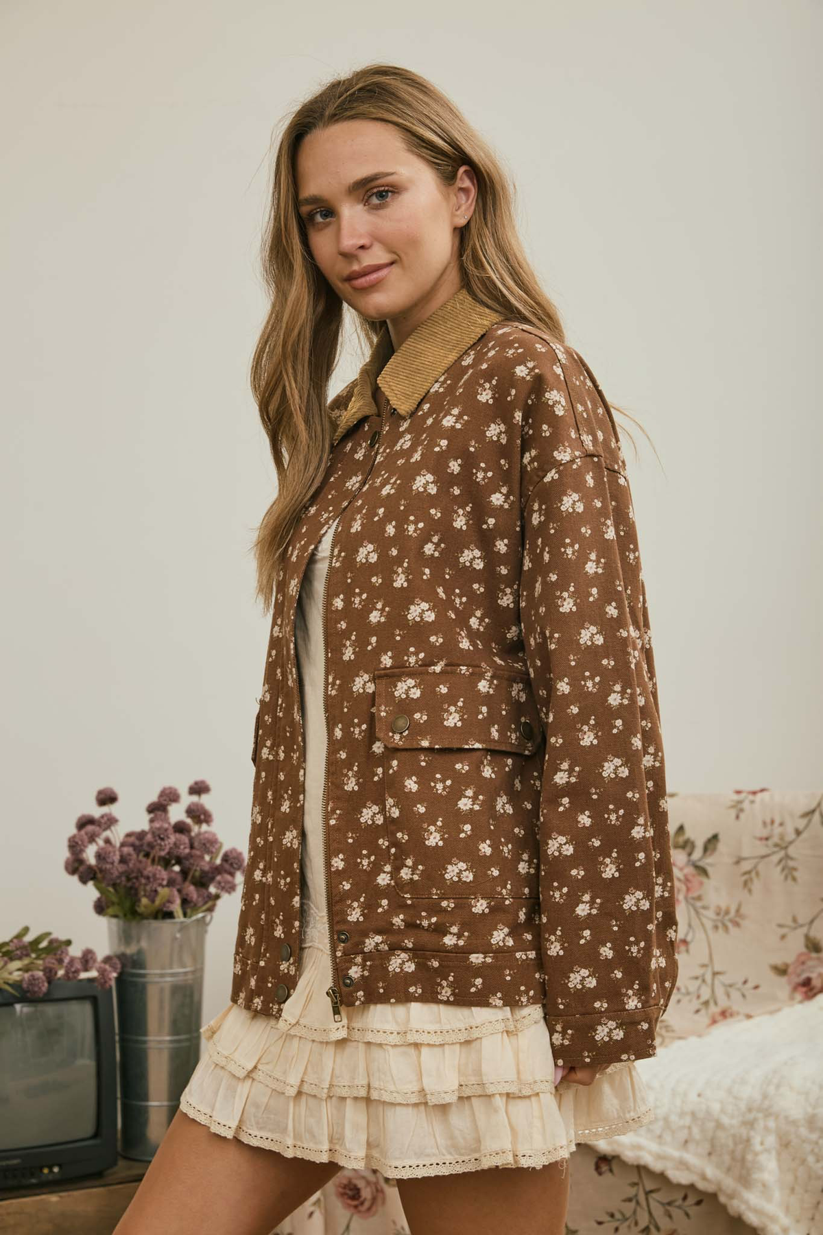 Ditzy Floral Denim Jacket