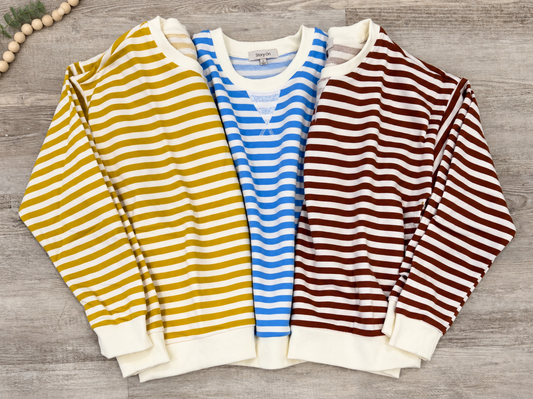 Striped Pullover Sweatshirt