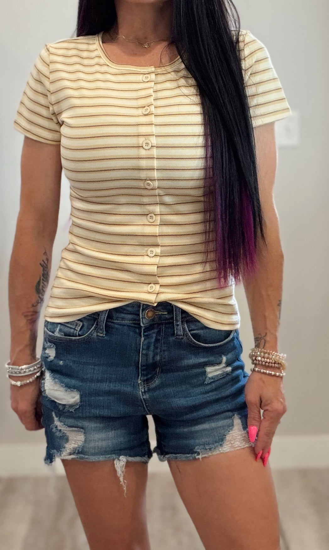 Striped Button Down Top