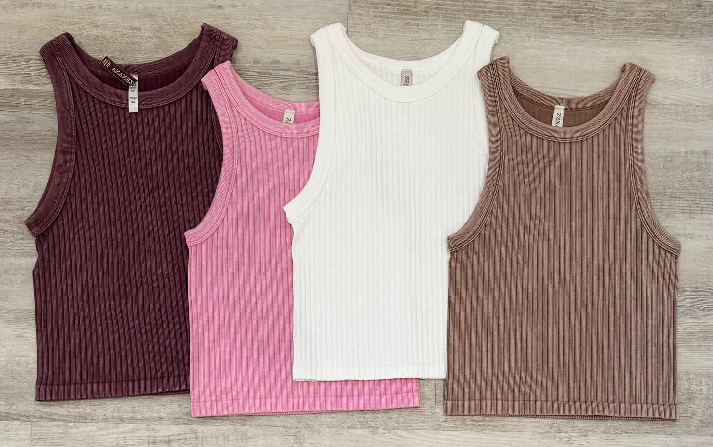 Washed Wide Rib Tank Tops