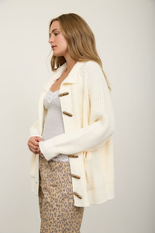 Toggle Longline Knit Cardigan