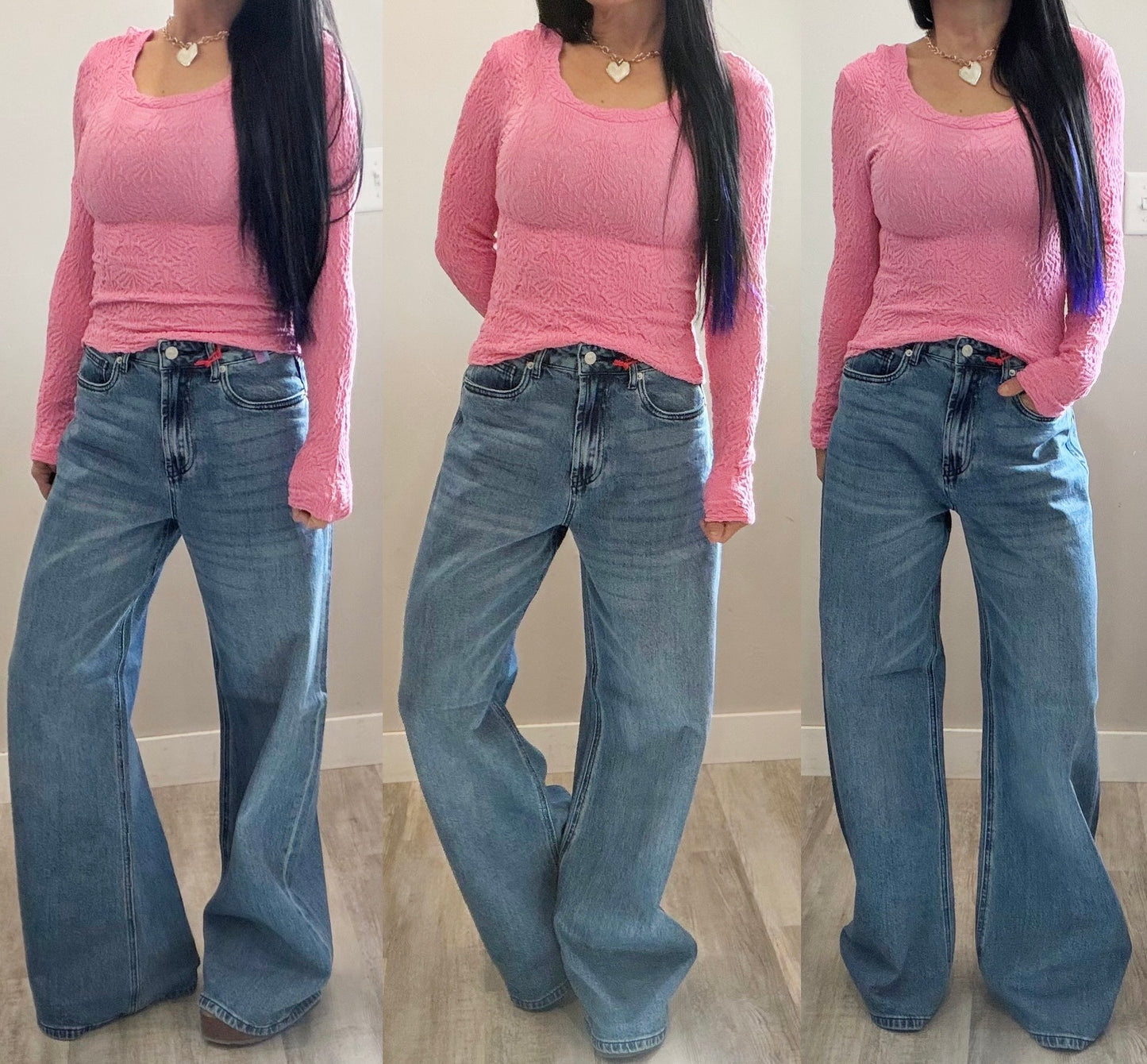 Classic Wide Leg Denim Jeans