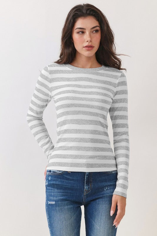 Striped Long Sleeve Tops