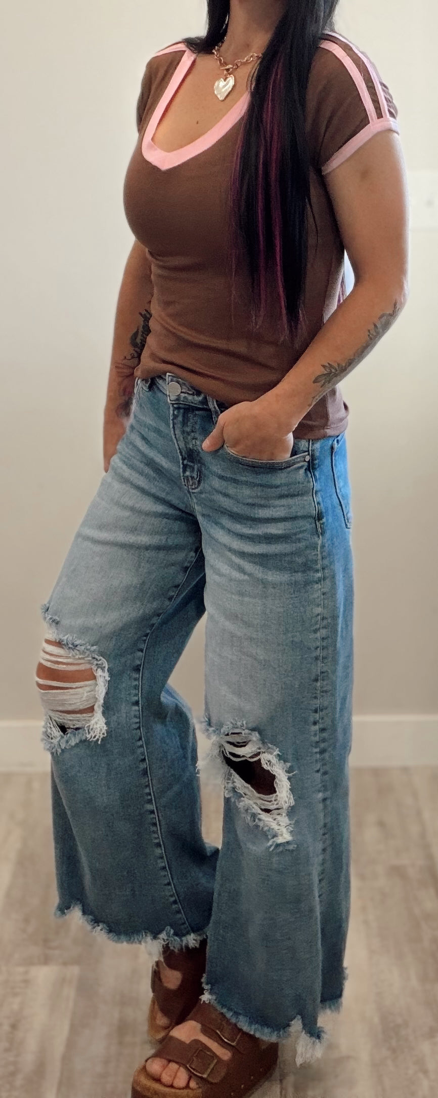 V Neck Ringer Tee