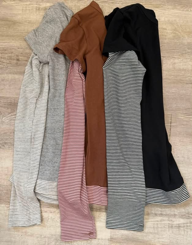 Layered Striped Sleeve Top
