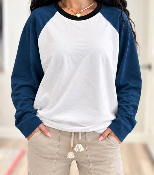 Long Sleeve Varsity Baseball Tee
