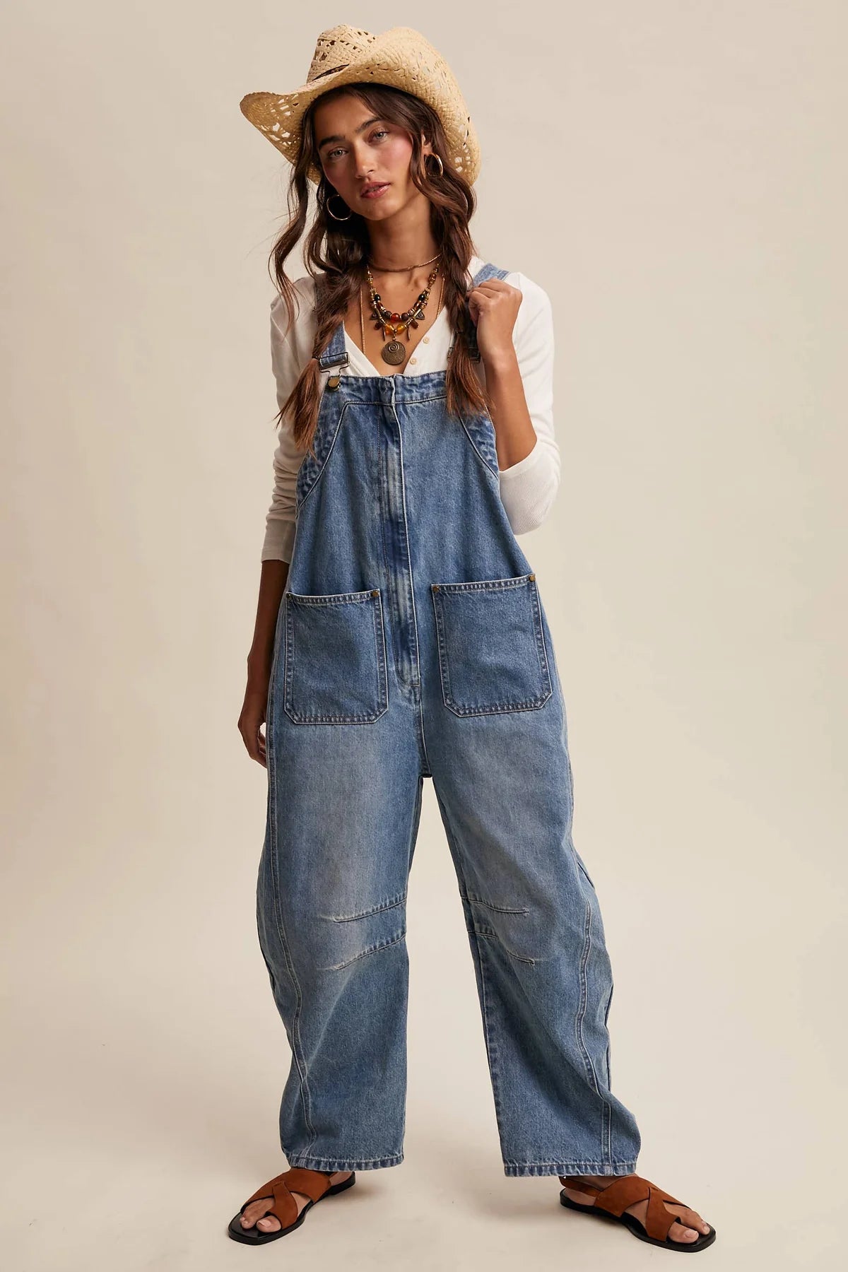 Western Barrel Leg Overalls
