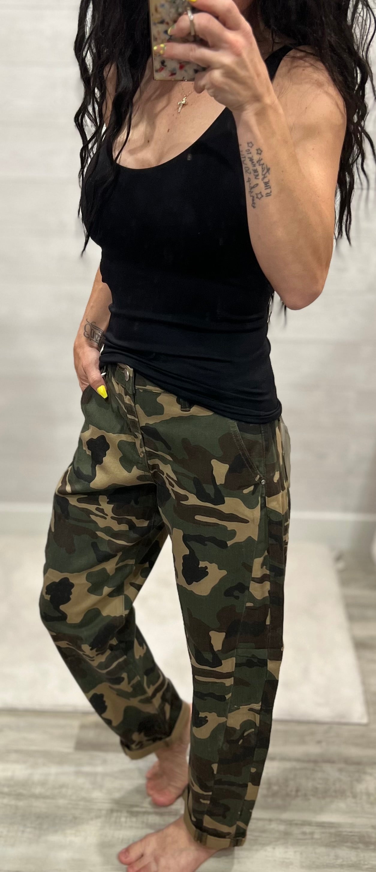Risen Camo Barrel Jeans