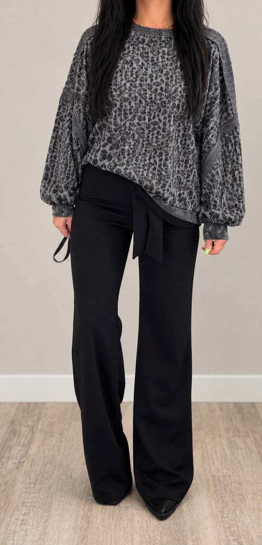 Oversized Leopard Knit Top