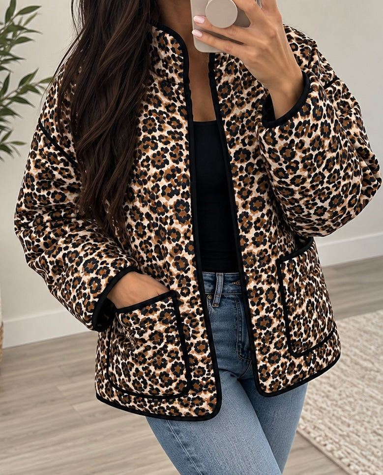 Leopard Quilted Puff Jacket