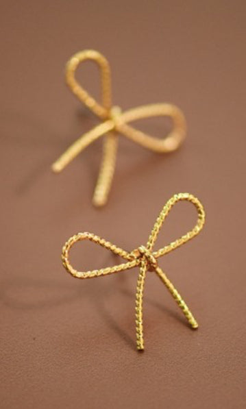 Bow Knot Rope Stud Earrings