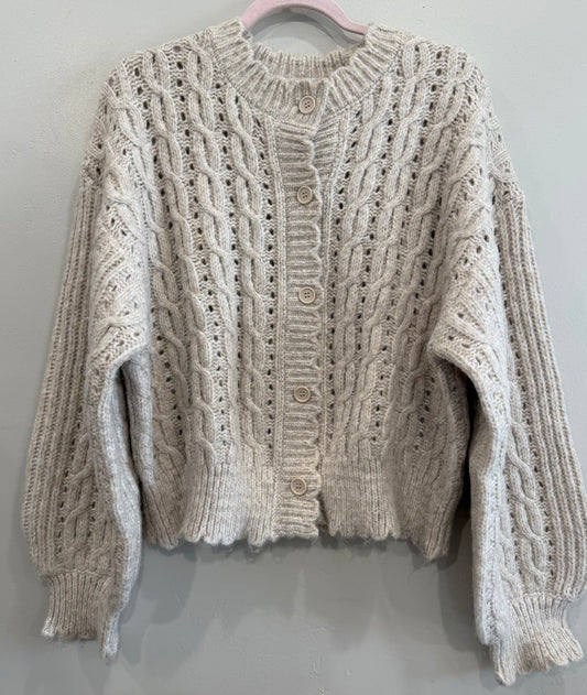Scalloped Cable Knit Cardigans