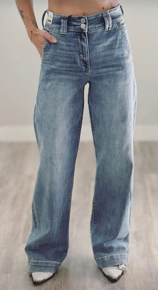 Judy Blue Double Button Wide Leg
