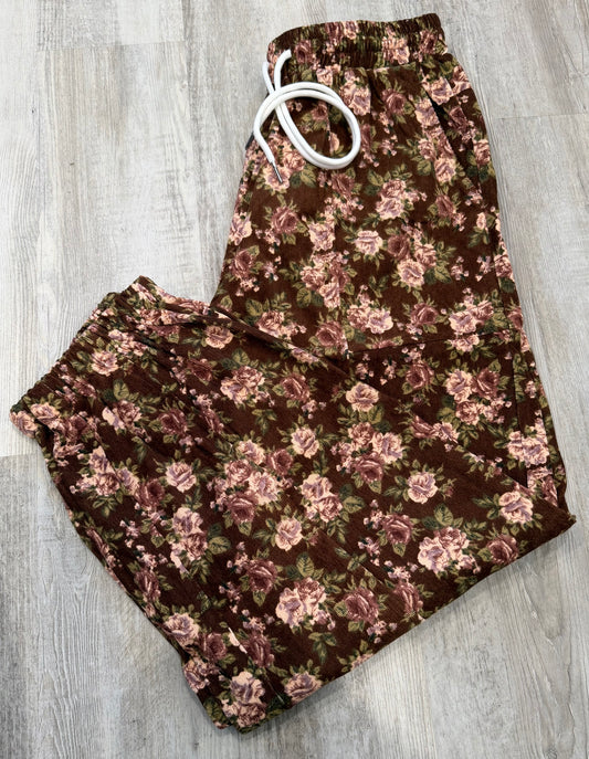 Vintage Floral Corduroy Joggers