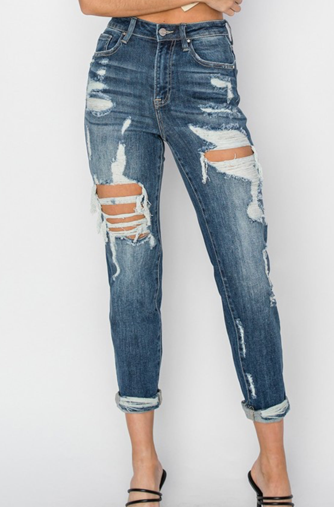 Risen Distressed Boyfriend Jeans