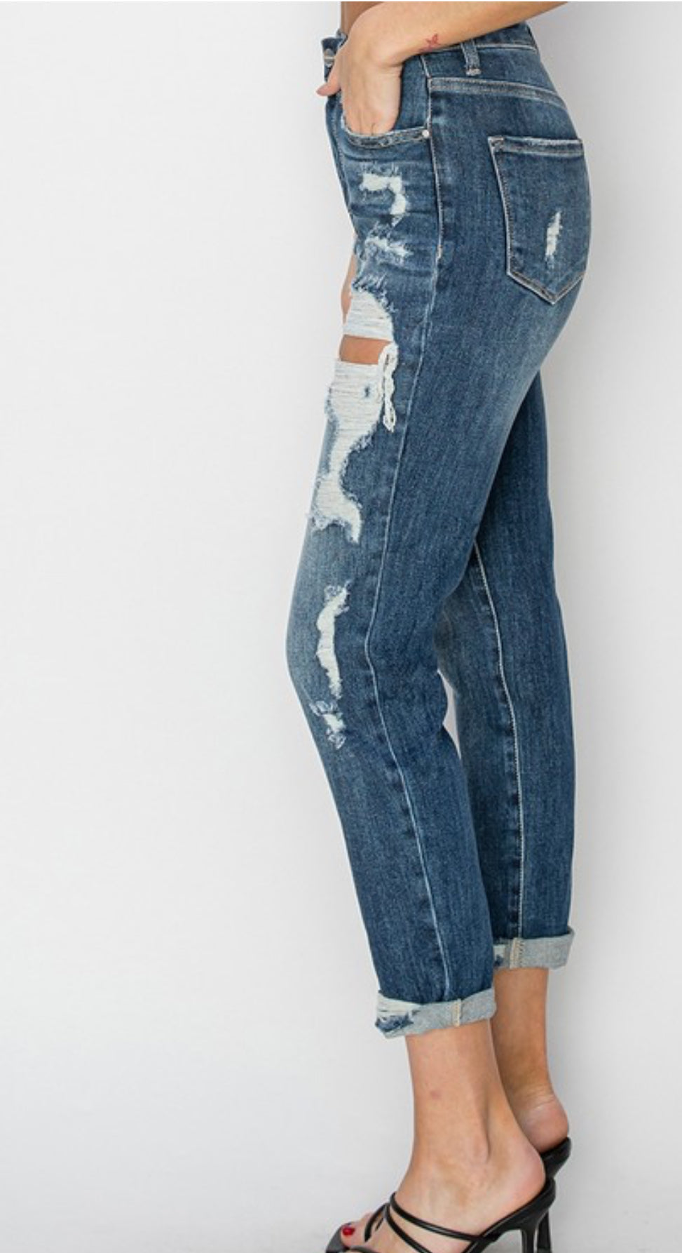 Risen Distressed Boyfriend Jeans
