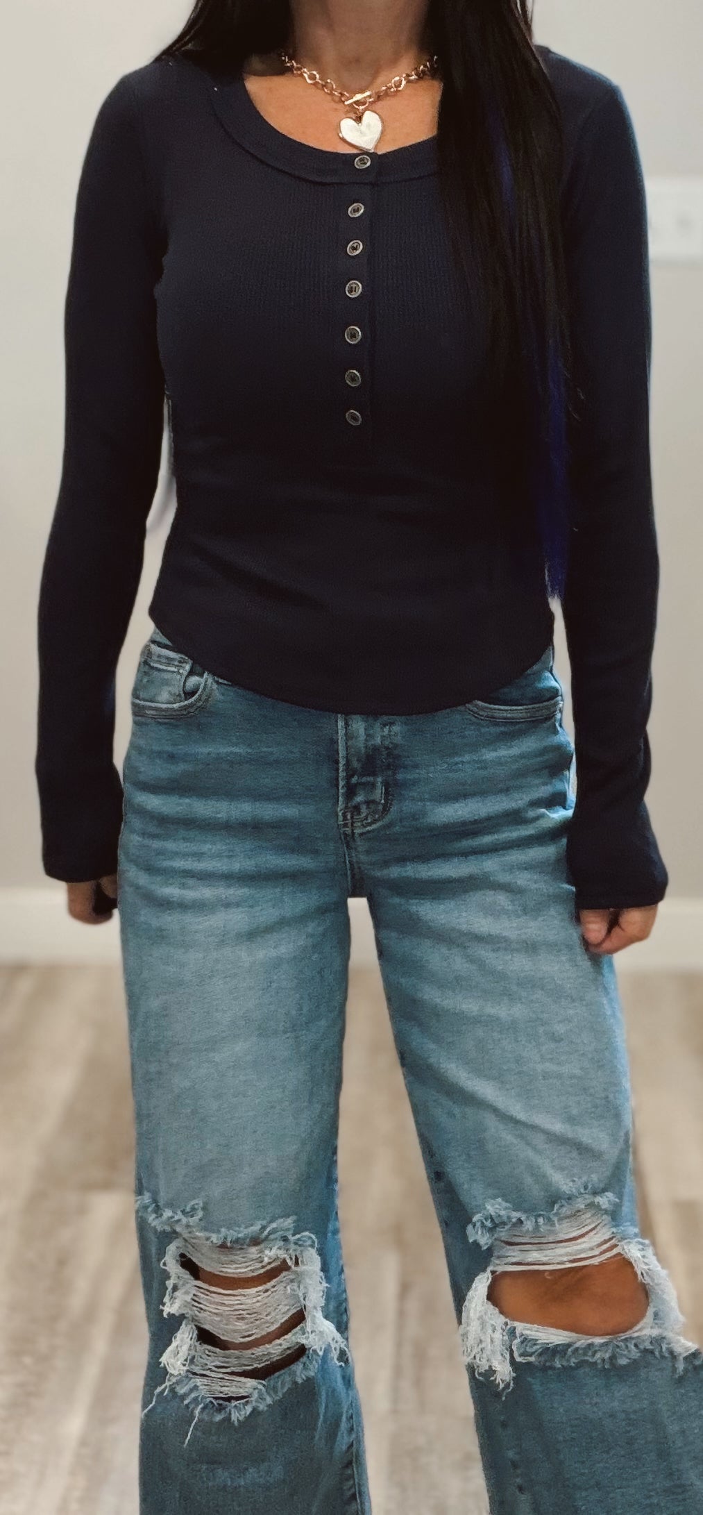 Ribbed Fitted Henley