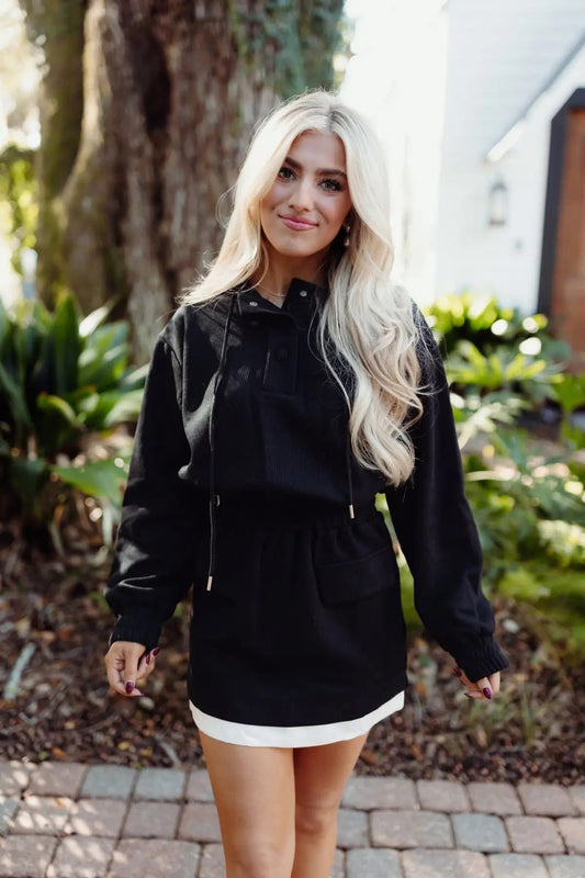 Hooded Terry Knit Dress