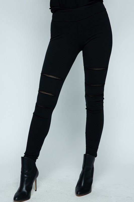 Net Back Slit Leggings