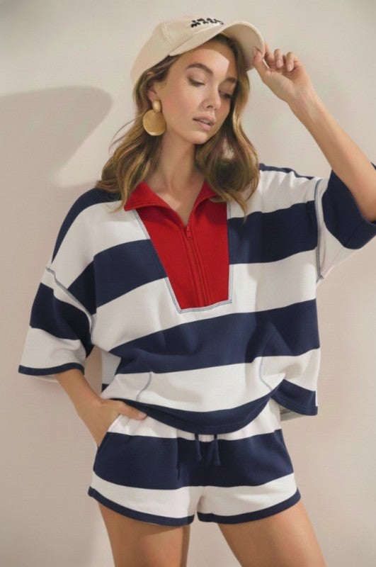 Navy Stripe Set