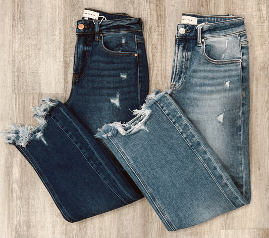 Risen Crop Dark Denim