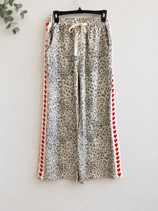 Leopard Side Tape Denim Pants