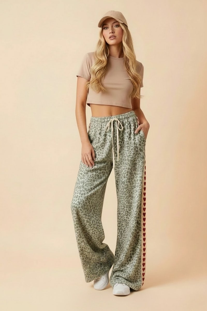 Leopard Side Tape Denim Pants