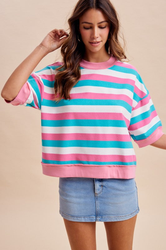 Half Sleeve French Terry Top￼