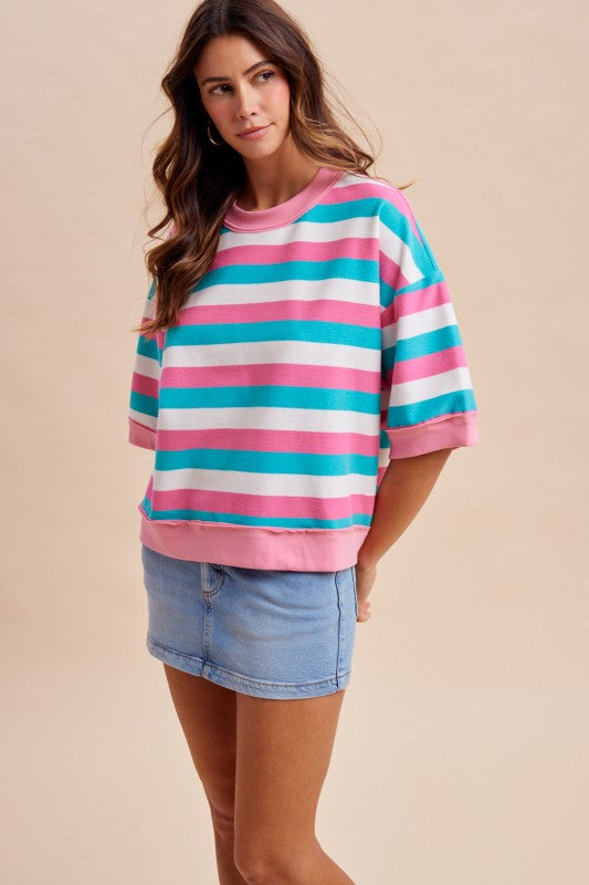 Half Sleeve French Terry Top￼