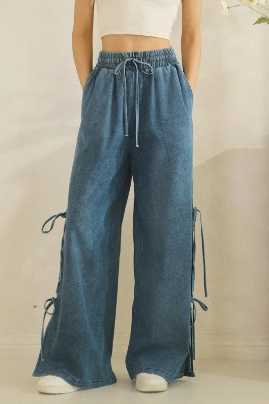 Wide Leg Tie Side Pants