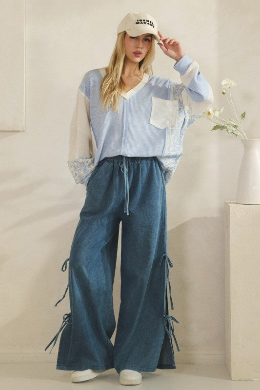 Wide Leg Tie Side Pants